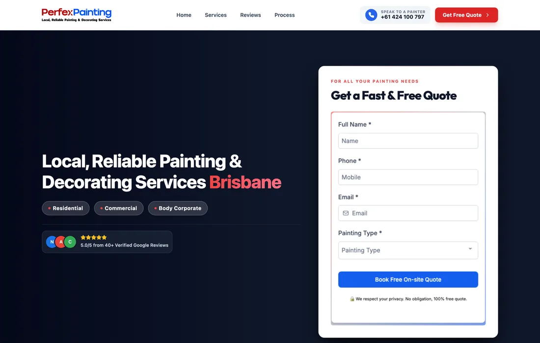 Perfex Painting project screenshot